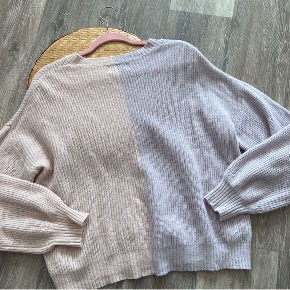 Revolve‎ 27 miles Malibu Arlo Sweater in Rosewater & Periwinkle 100% cashmere M - Picture 8 of 8